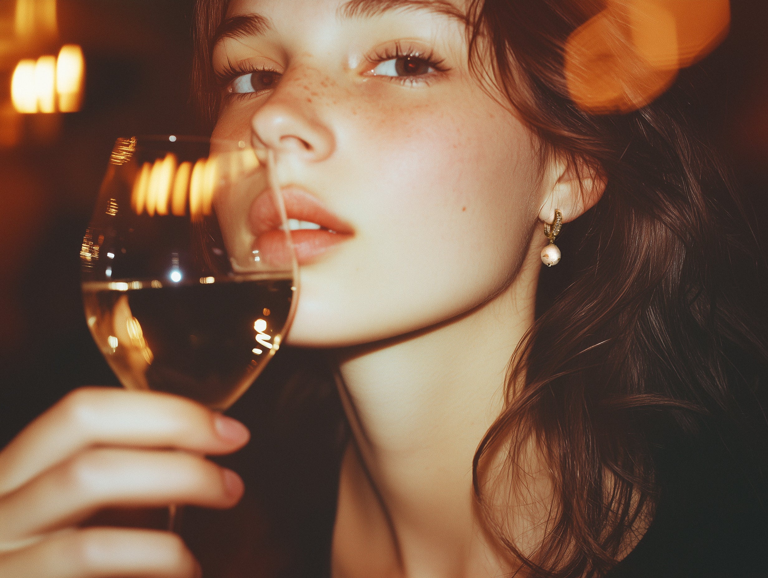 Gold pearl drop earrings styled on model – chic everyday and wedding jewelry
