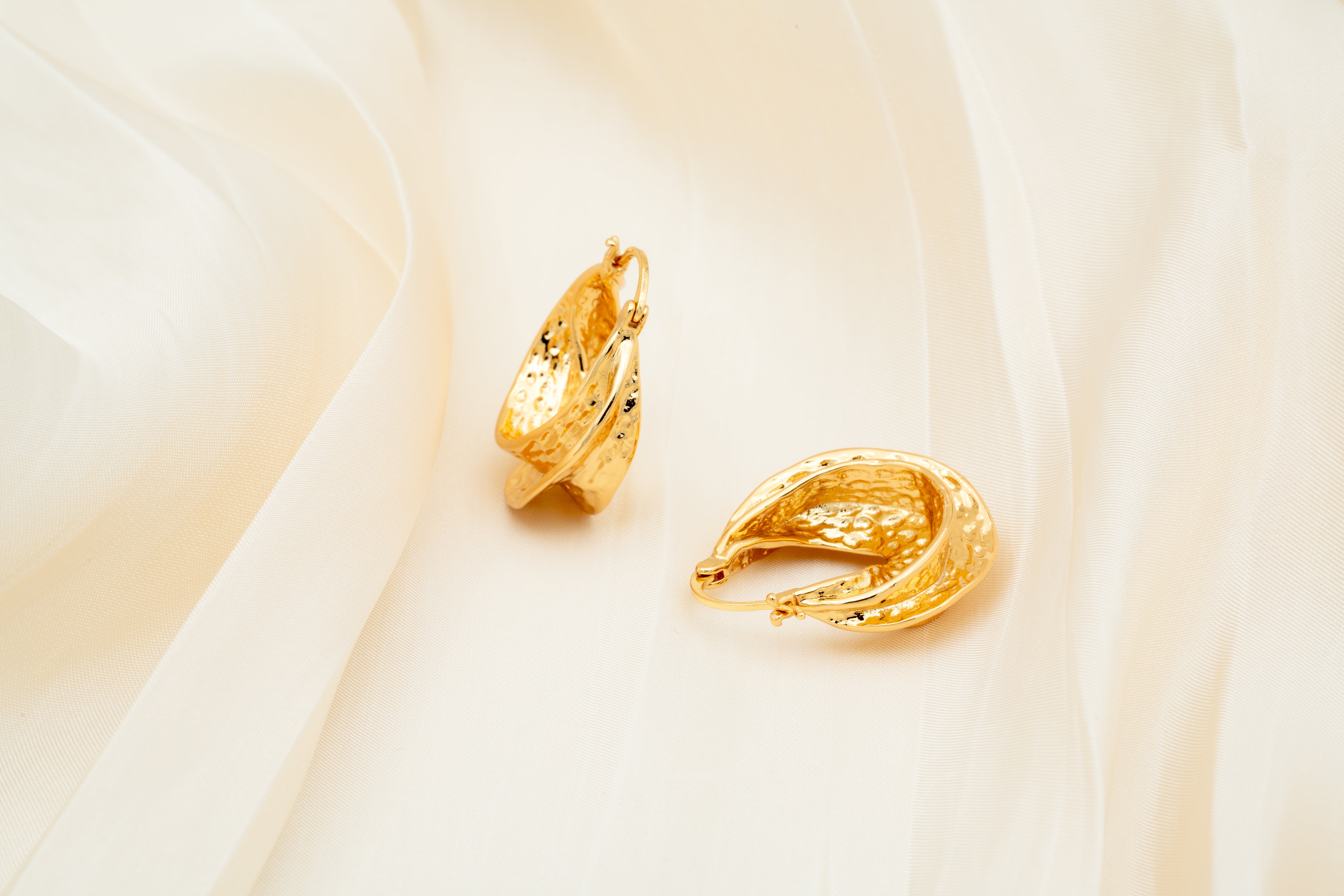 Golden Crescent Hoop Earrings