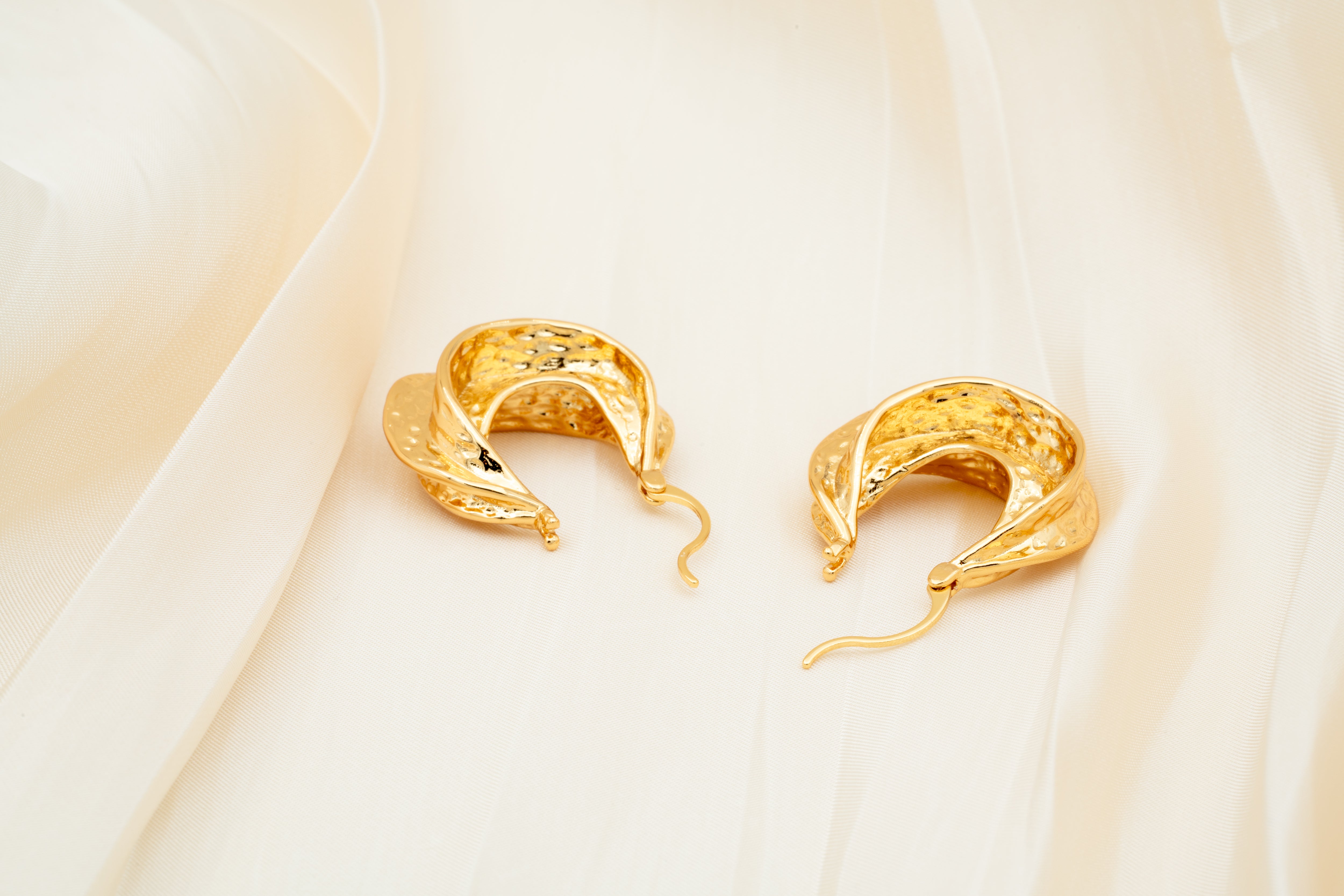 Golden Crescent Hoop Earrings