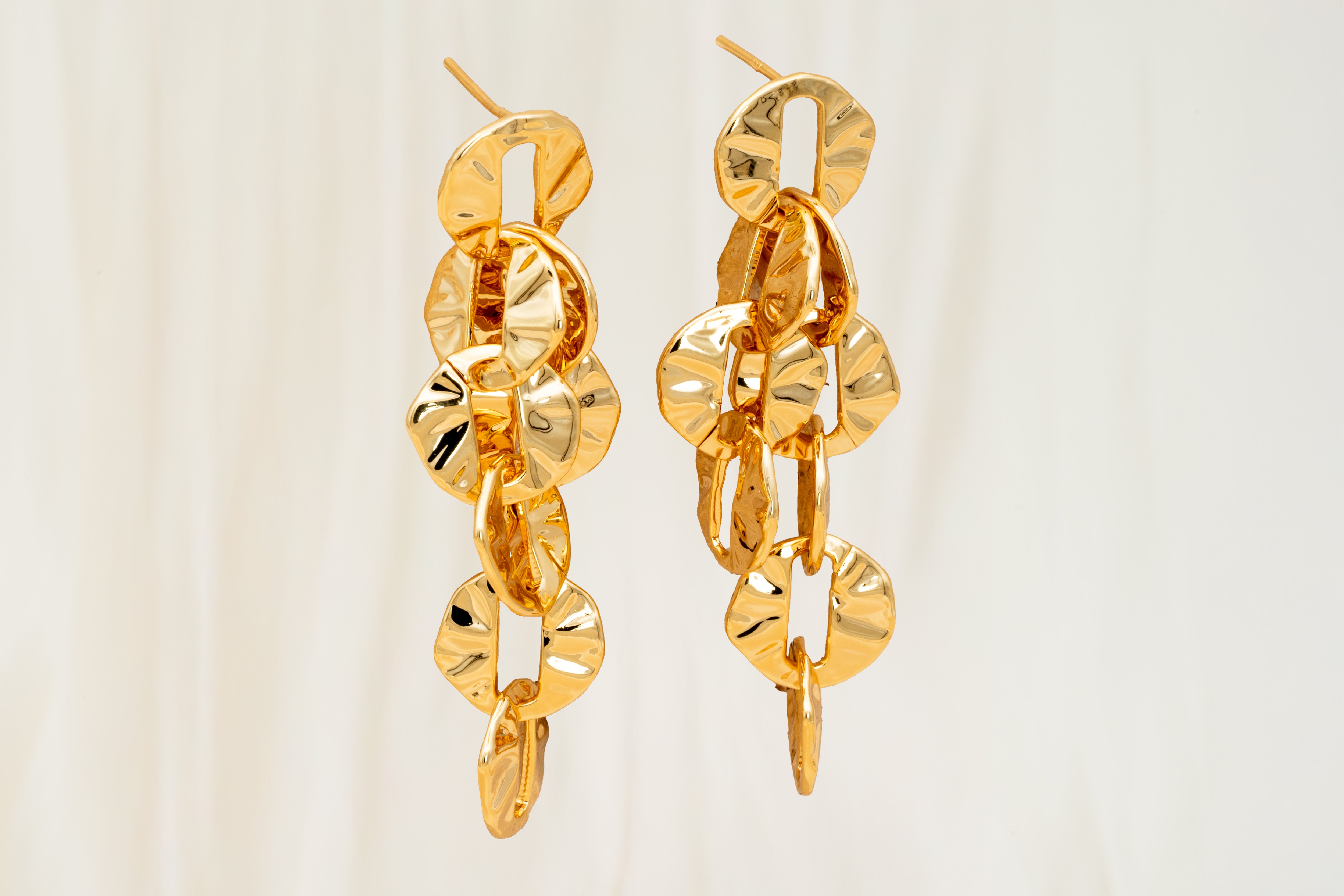 Golden Cascade Chain Earrings