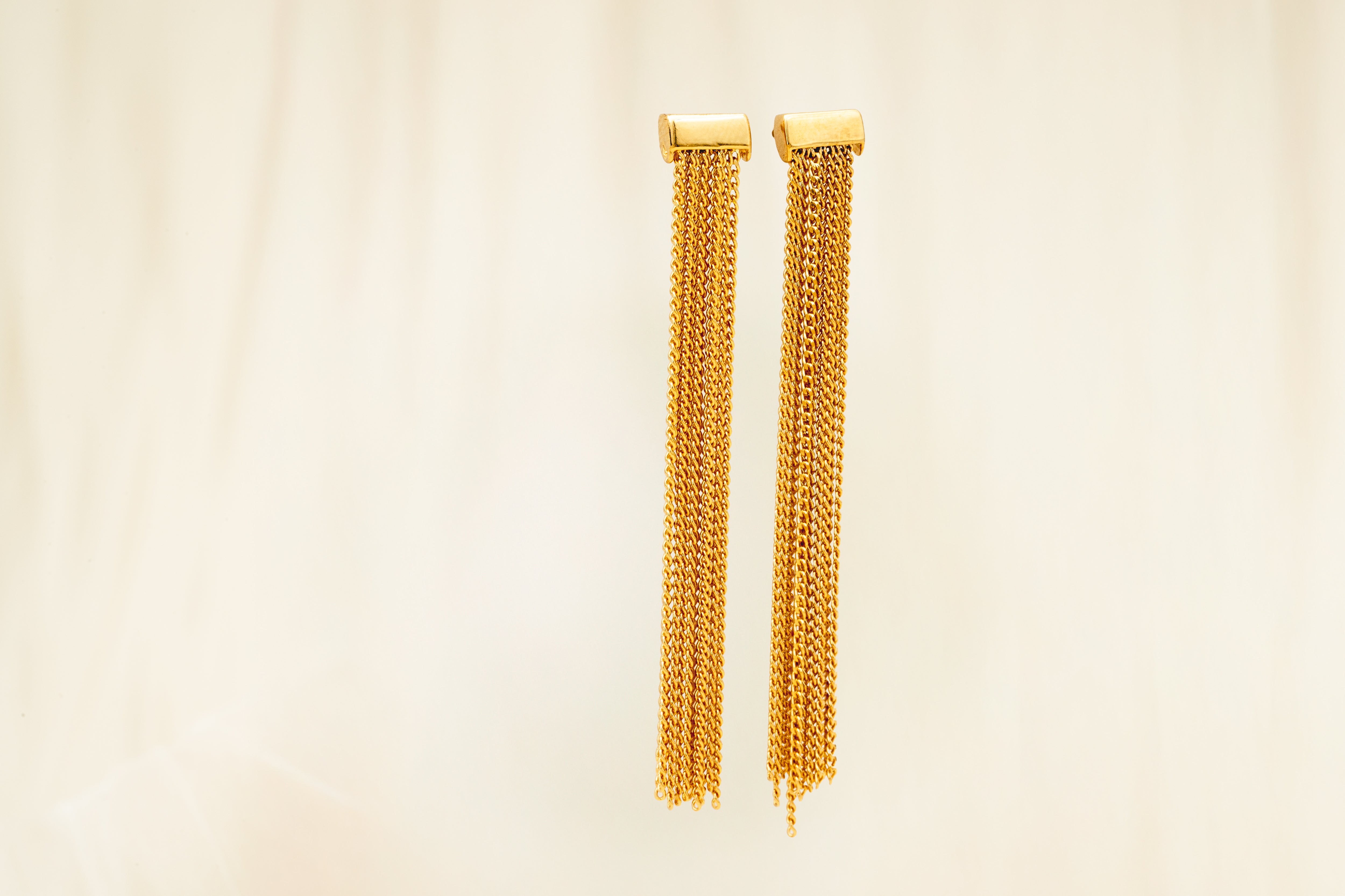 Golden Cascade Tassel Earrings