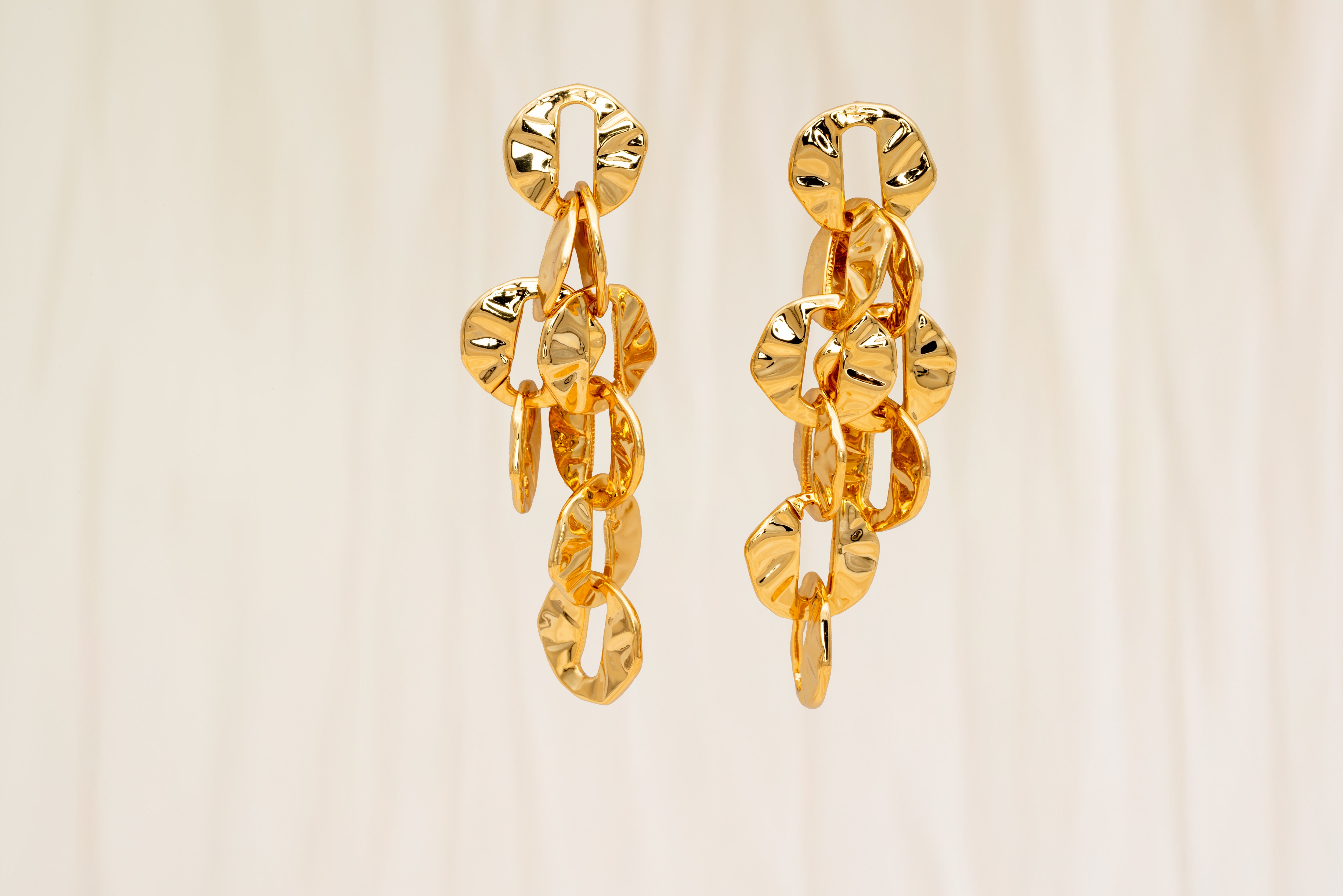 Golden Cascade Chain Earrings